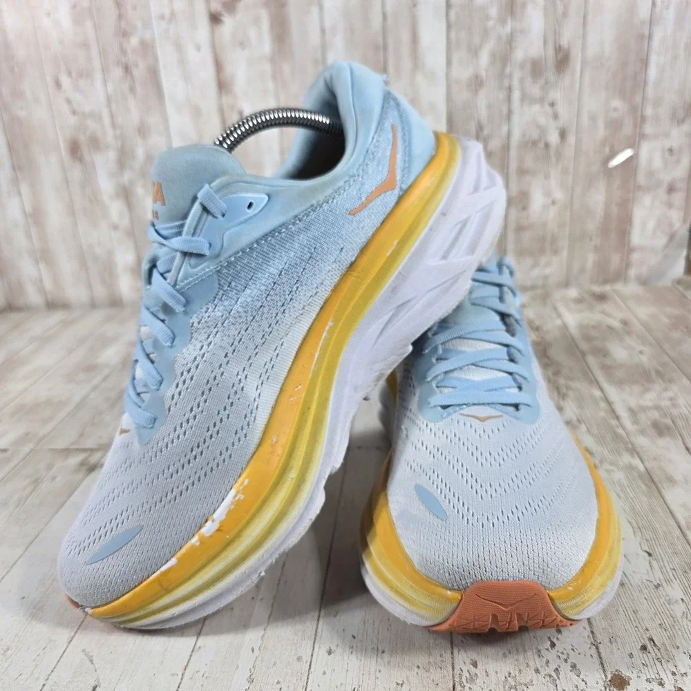 Hoka Bondi 8 Wide Womens 10.5D Running Shoes Sky Blue‎ Sunlit Ocean 1127954 SSCA
